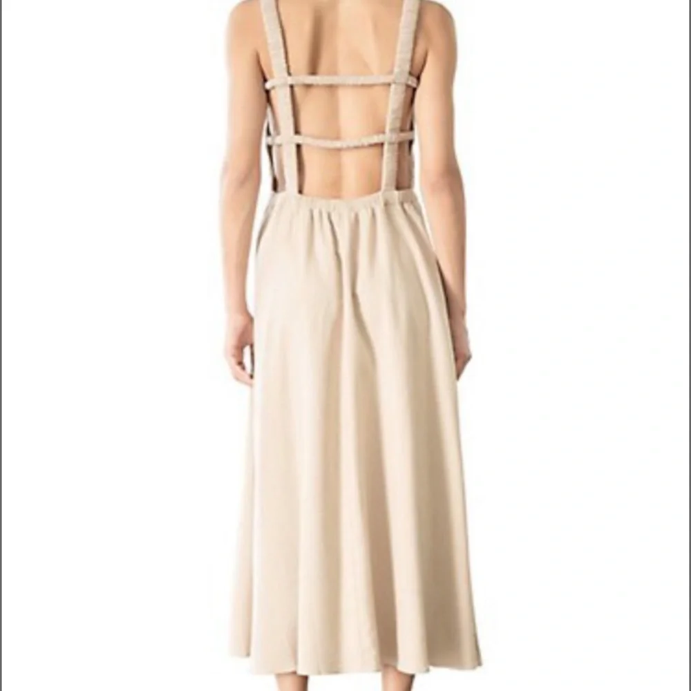 Moon River beige linen blend Maxi dress - Picture 3 of 8